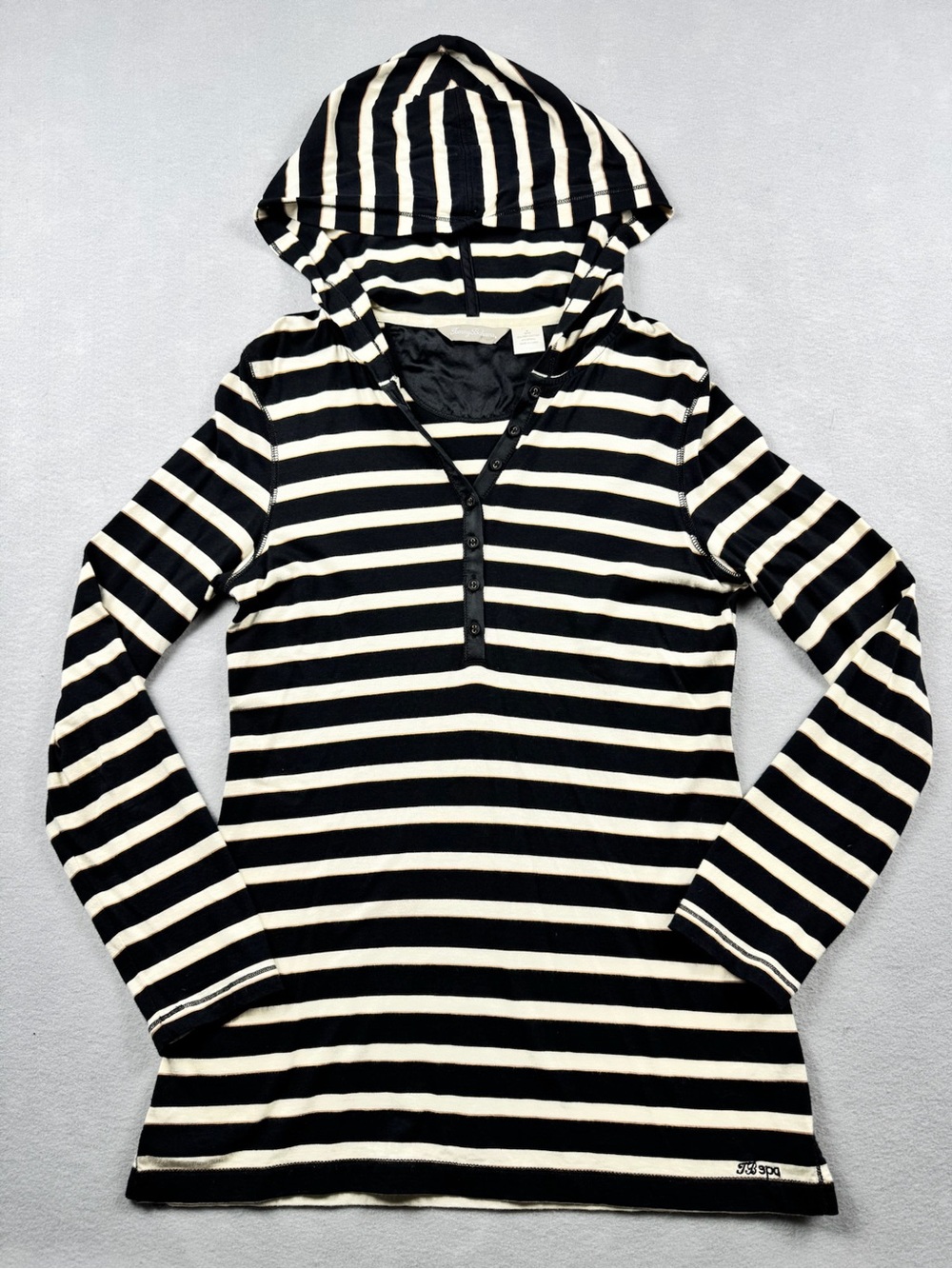 Tommy Bahama Spa Women's Med (8/10) Long Sleeve Pullover Hooded Top Pima Cotton